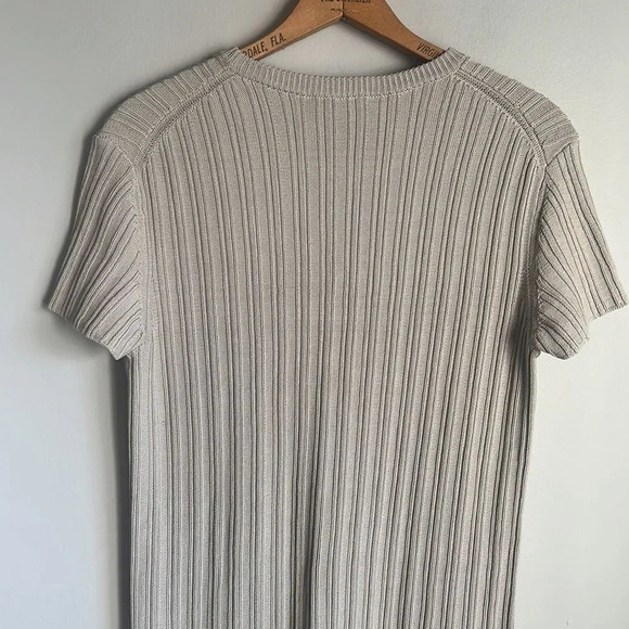 MM Lafleur M The Hayden Dress Geo Micro Knit Ribbed Cotton Dress Sea Salt - Picture 8 of 12